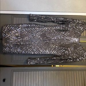 Silver sequin dress